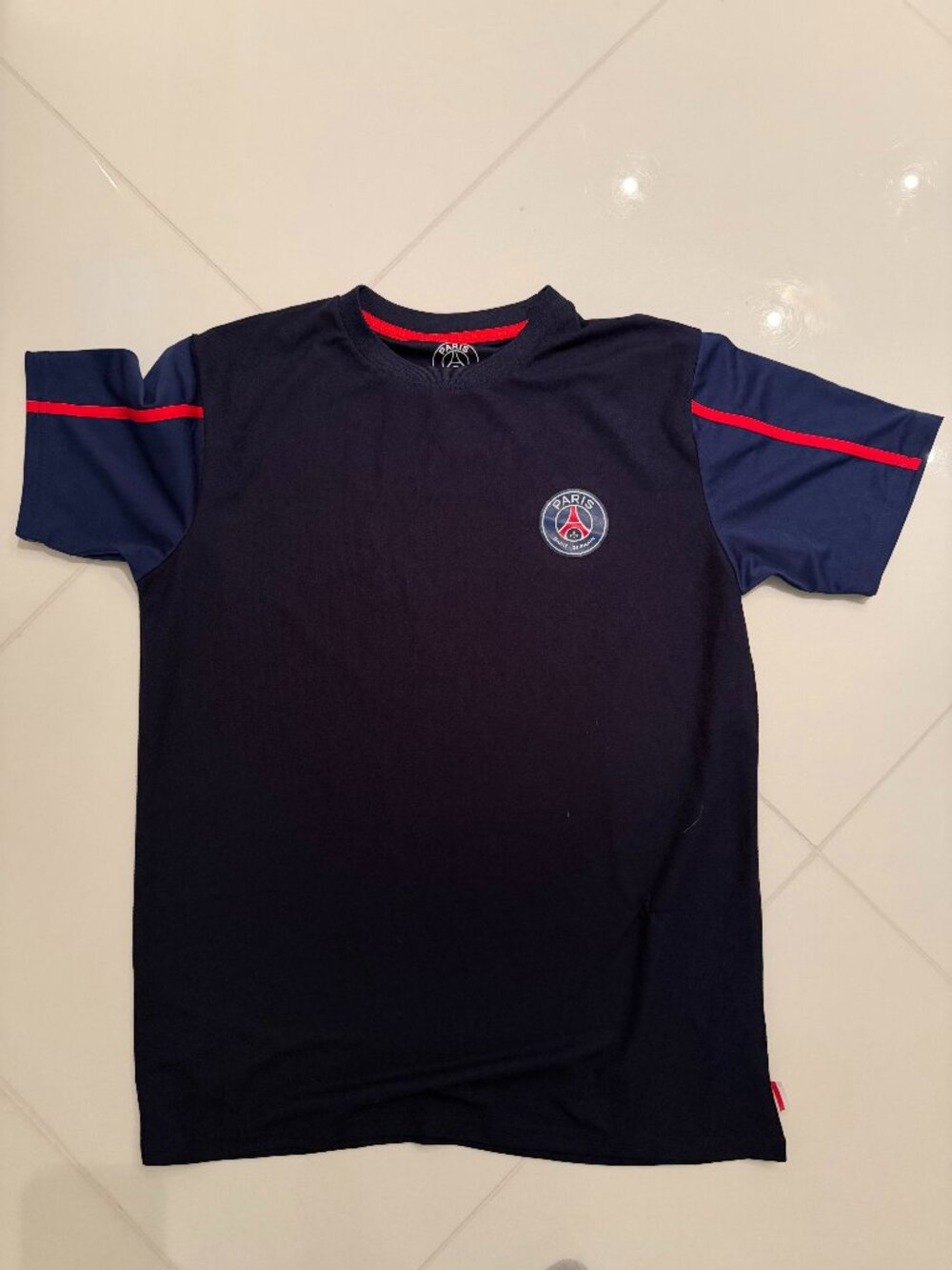 NWT Paris Saint-Germain PSG Navy Red Short-Sleeve Shirt Men’s Large